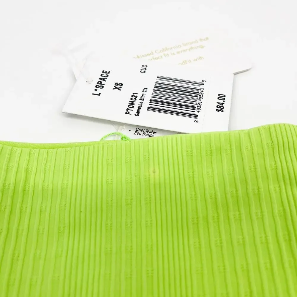L*Space The Camacho Low RIse Bikini Bottoms Cucumber Green Size XS NEW with Tags